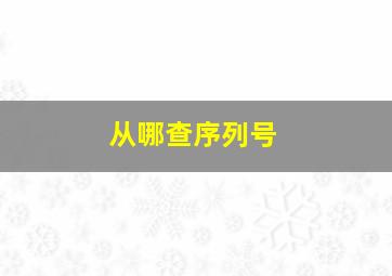 从哪查序列号