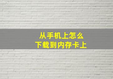 从手机上怎么下载到内存卡上