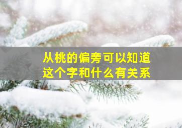 从桃的偏旁可以知道这个字和什么有关系