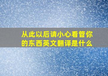 从此以后请小心看管你的东西英文翻译是什么