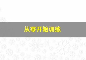 从零开始训练