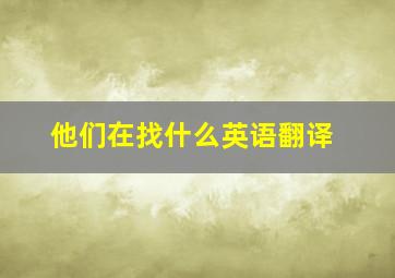 他们在找什么英语翻译