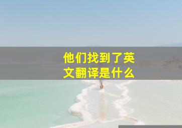 他们找到了英文翻译是什么