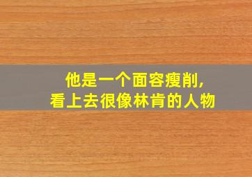 他是一个面容瘦削,看上去很像林肯的人物