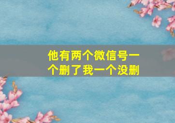 他有两个微信号一个删了我一个没删