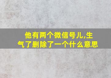 他有两个微信号儿,生气了删除了一个什么意思