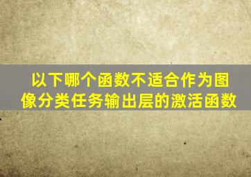 以下哪个函数不适合作为图像分类任务输出层的激活函数