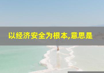 以经济安全为根本,意思是