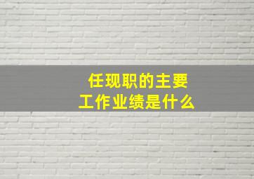 任现职的主要工作业绩是什么