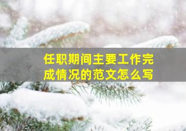 任职期间主要工作完成情况的范文怎么写