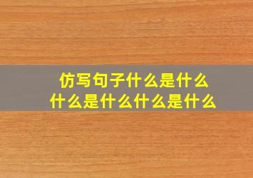 仿写句子什么是什么什么是什么什么是什么