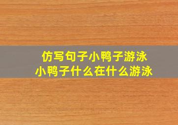 仿写句子小鸭子游泳小鸭子什么在什么游泳