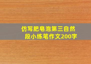 仿写肥皂泡第三自然段小练笔作文200字