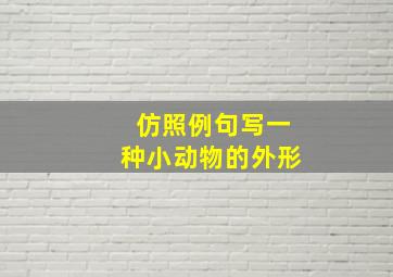 仿照例句写一种小动物的外形