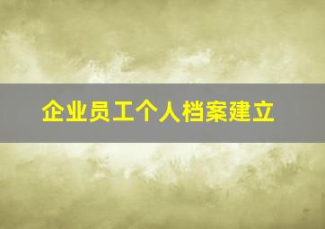 企业员工个人档案建立