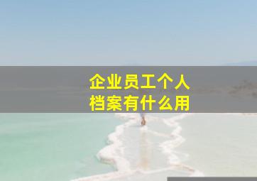 企业员工个人档案有什么用