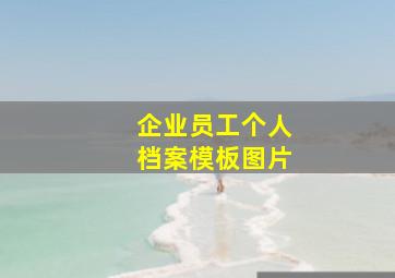 企业员工个人档案模板图片