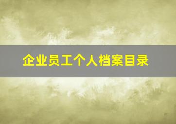 企业员工个人档案目录