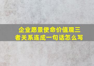 企业愿景使命价值观三者关系连成一句话怎么写