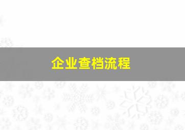 企业查档流程