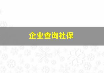 企业查询社保