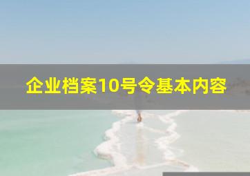 企业档案10号令基本内容