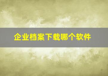 企业档案下载哪个软件