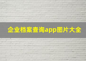 企业档案查询app图片大全