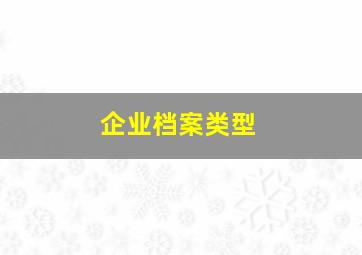 企业档案类型