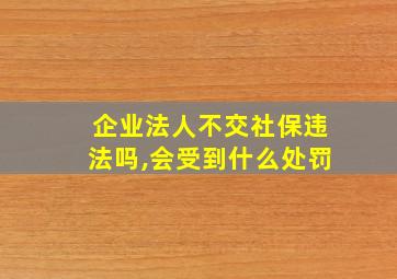 企业法人不交社保违法吗,会受到什么处罚