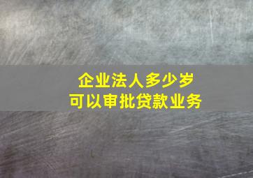 企业法人多少岁可以审批贷款业务