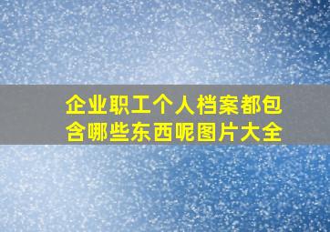 企业职工个人档案都包含哪些东西呢图片大全