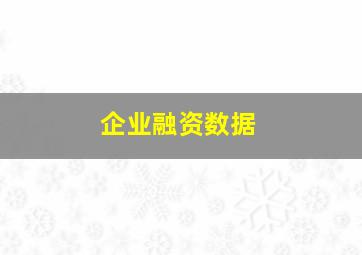 企业融资数据