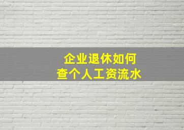 企业退休如何查个人工资流水