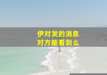 伊对发的消息对方能看到么