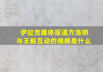 伊拉克媒体报道方浩明与王毅互动的视频是什么