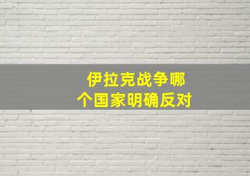 伊拉克战争哪个国家明确反对