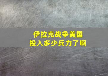 伊拉克战争美国投入多少兵力了啊