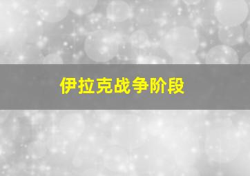 伊拉克战争阶段