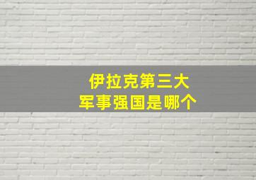 伊拉克第三大军事强国是哪个