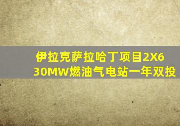 伊拉克萨拉哈丁项目2X630MW燃油气电站一年双投