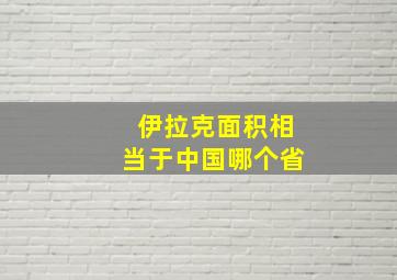 伊拉克面积相当于中国哪个省