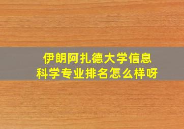 伊朗阿扎德大学信息科学专业排名怎么样呀