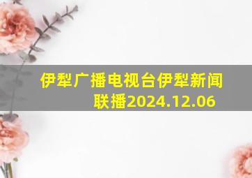 伊犁广播电视台伊犁新闻联播2024.12.06