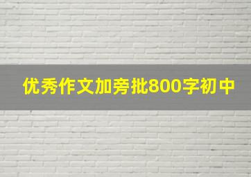 优秀作文加旁批800字初中