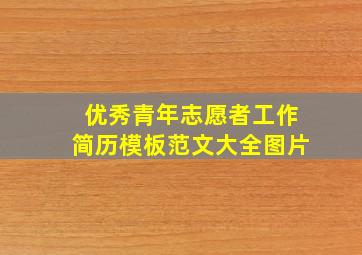 优秀青年志愿者工作简历模板范文大全图片