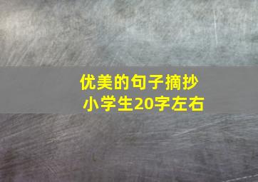 优美的句子摘抄小学生20字左右