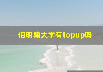 伯明翰大学有topup吗