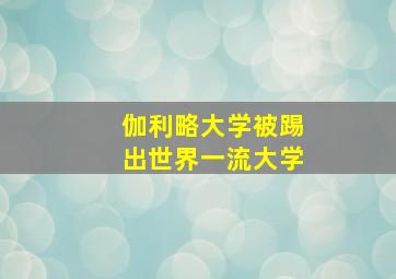 伽利略大学被踢出世界一流大学