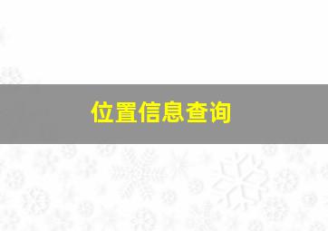 位置信息查询